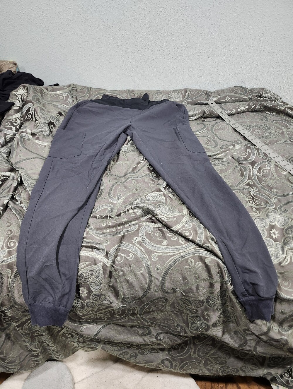 Mandala Womens Gray Or Grey Maternity Scrub Pant In Small Tall